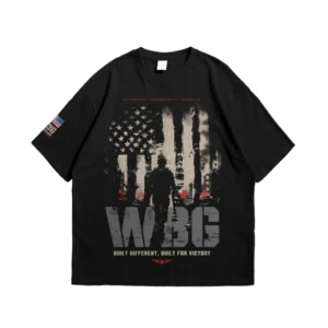 war barracks gaming t shirt american flag